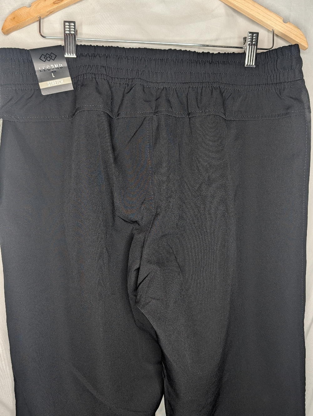 LEG3ND Men's Black Comfort Fit Drawstring Jogger Pants, Large - Picture 4 of 16